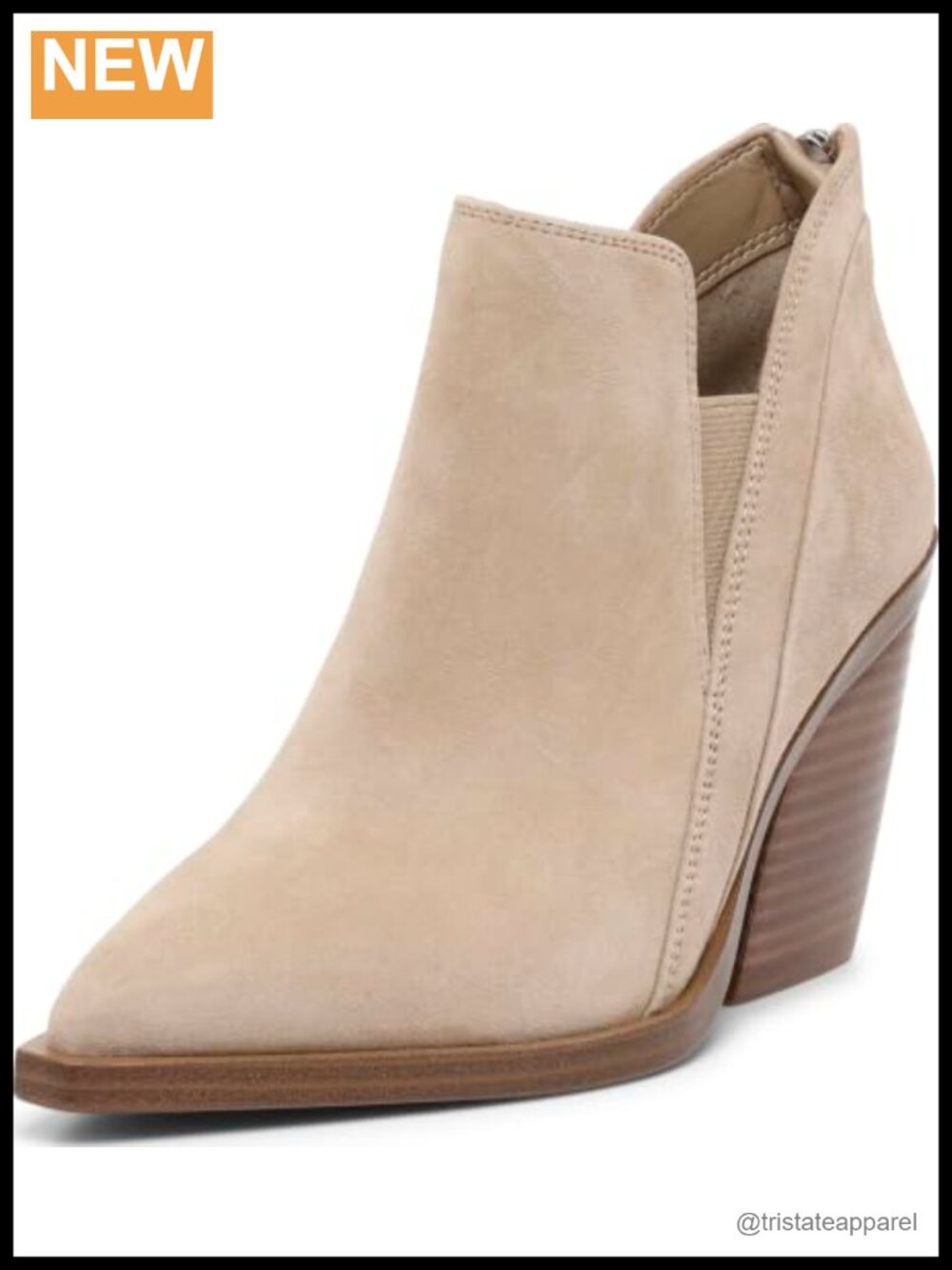 Vince Camuto Women's Stacked Heel Ankle Booties Leather